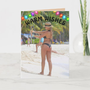TROPISCHE CHRISTMAS CARD BIG MAAR BIKINI GIRL CARD KAART