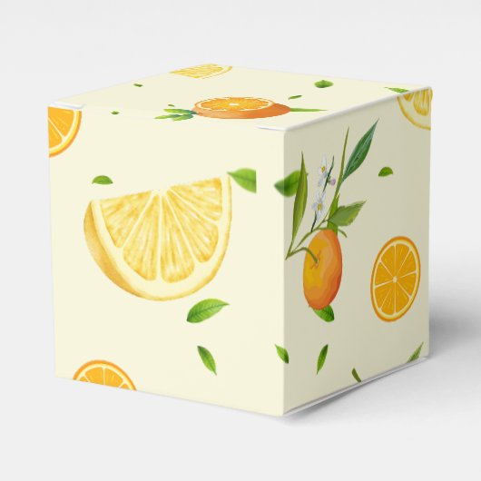 Tropische Citrus SUMMER Oranje citroenschijfje Bedankdoosjes (Voorkant Zijde)