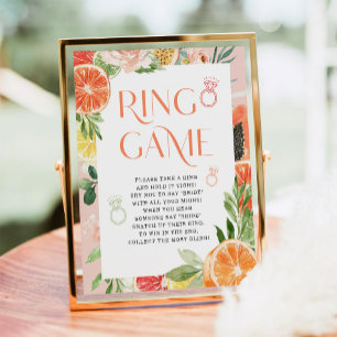 Tropische Citrus Vrijgezellenfeest Ring spel teken Poster