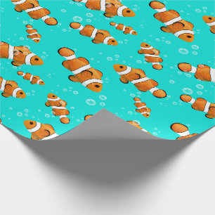 Tropische Clownfish & Bubbles Patroon Cadeaupapier