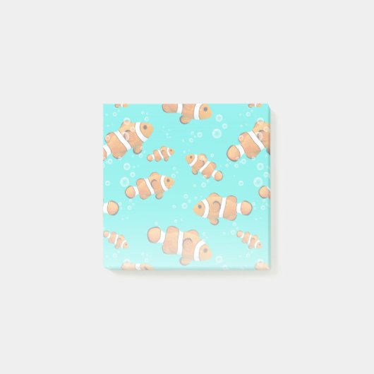 Tropische Clownfish & Bubbles Patroon Post-it® Notes (Voorkant)