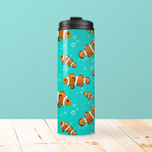 Tropische Clownfish & Bubbles Patroon Thermosbeker
