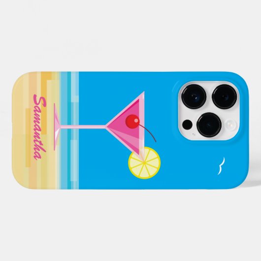 Tropische cocktail en strand Case-Mate iPhone case (Achterkant (horizontaal))