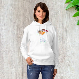 Tropische Cocktail Martini Glas Cartoon Personage Hoodie