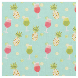Tropische cocktails en patroonpatronen stof