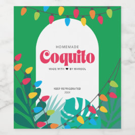 Tropische Coquito Kerstmis Wijn Etiket
