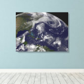Tropische cyclonen Katia, Lee, Maria en Nate. Canvas Afdruk (Insitu (Houten vloer))