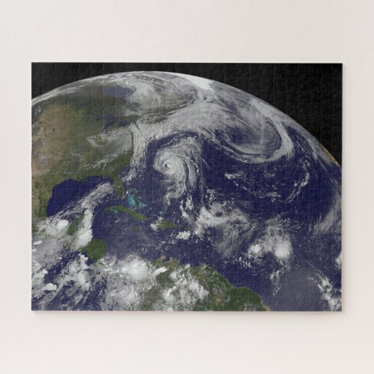 Tropische cyclonen Katia, Lee, Maria en Nate. Legpuzzel (Horizontaal)