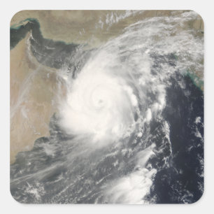 Tropische cycloon Gonu op het Arabisch Zee Vierkante Sticker