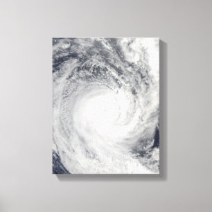 Tropische cycloon Oli voor de kust van Tahiti Canvas Afdruk