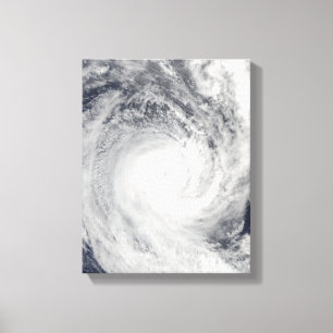 Tropische cycloon Oli voor de kust van Tahiti Canvas Afdruk