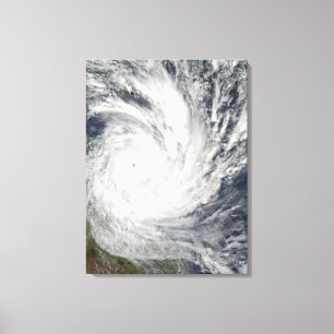 Tropische cycloon Yasi over Australië Canvas Afdruk