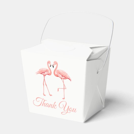 Tropische dank u roze bruiloft flamingo's bruids bedankdoosjes (Voorkant Zijde)