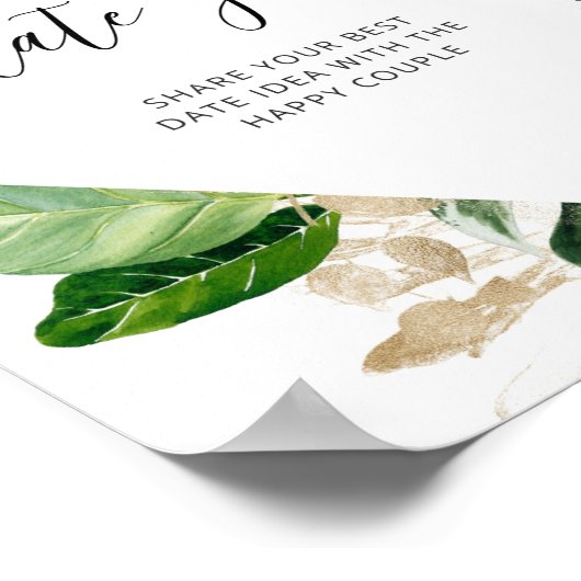 Tropische date night ideeën. Date jar bruidsfeest Poster (Hoek)