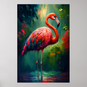 Tropische Depressie - Flamingo Poster Print