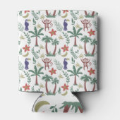 Tropische dieren naadloze patroonara's en aap blikjeskoeler (Achterkant)