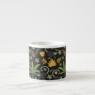 Tropische dieren naadloze patroonpalmboom espresso kop