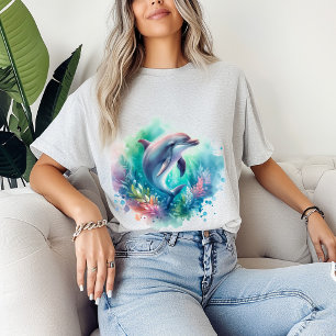 Tropische dolfijn onder de zee oceaan surfer stran t-shirt
