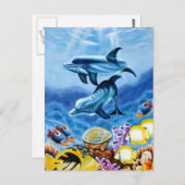 Tropische dolfijnen briefkaart (Voorkant / Achterkant)