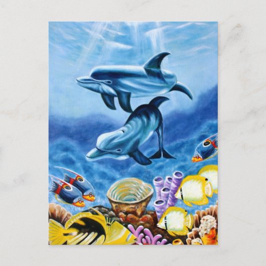 Tropische dolfijnen briefkaart (Voorkant)