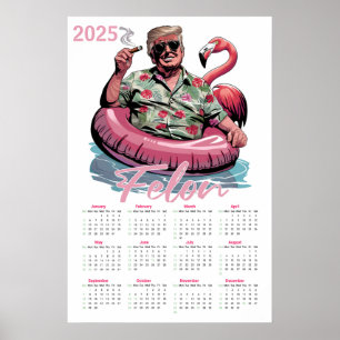 Tropische Donald Trump Misdadiger 2025 Kalender Poster