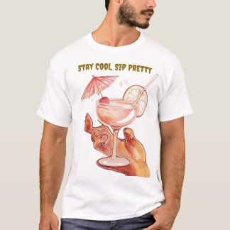 Tropische Drank Vibes – Cute Zomer Esthetiek T-shirt