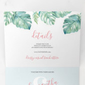 Tropische drievoudig huwelijk uitnodiging (Binnenzijde eerst)