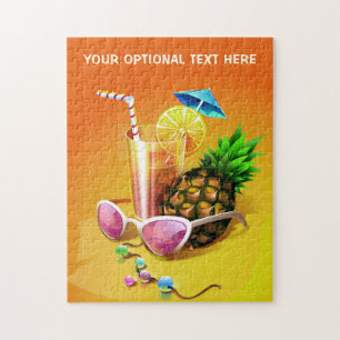 Tropische Drink aangepaste tekstpuzzel Legpuzzel