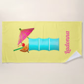 Tropische drink geel blauw roze cocktailzomer strandlaken (Voorkant)