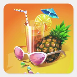 Tropische Drink stickers
