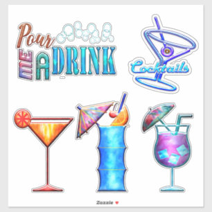 Tropische drink zomercocktail party sticker