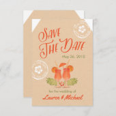 Tropische Drinken Destination Wedding Sla de datum Save The Date (Voorkant / Achterkant)
