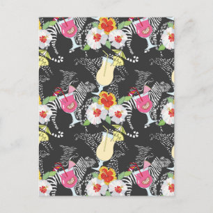 Tropische Drinken met dieren Briefkaart