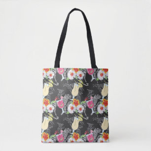 Tropische Drinken met dieren Tote Bag