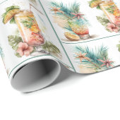 Tropische Drinken op wit Cadeaupapier (Rol Hoek)