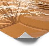 Tropische droge handpalmen: waterverf boho. poster (Hoek)