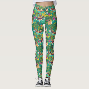 Tropische Duitse Herdershond Strandstemming Leggings