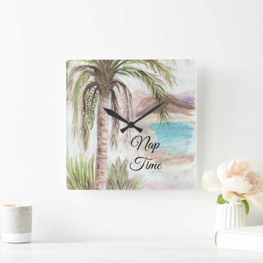 Tropische "dutje tijd" vierkante klok (Huis)