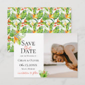 Tropische Eiland Botanische Foto Save The Date Aankondiging (Voorkant / Achterkant)