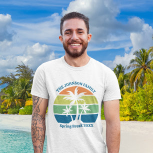 Tropische Eiland Palm Tree Family Trip T-shirt