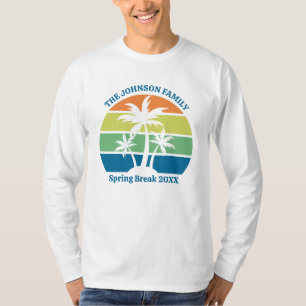 tropische eiland palmboom lange mouw t-shirt