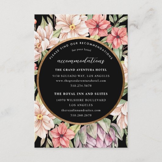 Tropische Eiland Pastel Bloemige Accommodaties Informatiekaartje (Voorkant)