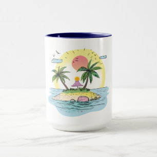 Tropische Eiland Zonsondergang Drinkglas Mok