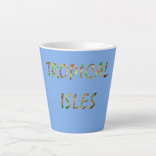 Tropische eilanden - bruin latte mok (Voorkant)