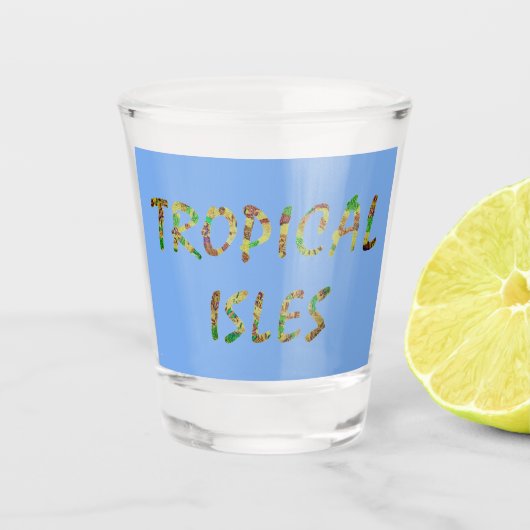 Tropische eilanden — Brwn Shot Glas (Voorkant)