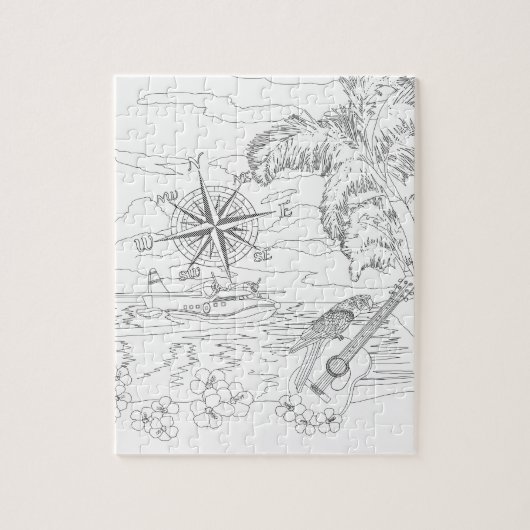 Tropische eilandengroep Volwassenen Puzzle Legpuzzel (Verticaal)