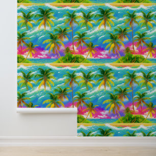 Tropische eilandpalmboom behang