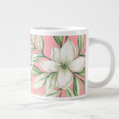 Tropische eilandroze, Blush, Green Floral Extra Grote Beker (Rechts)