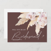 tropische elegant florale bridesmaïde briefkaart (Voorkant / Achterkant)