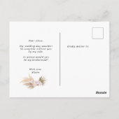 tropische elegant florale bridesmaïde briefkaart (Achterkant)